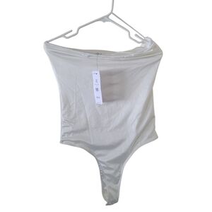 Akira White Shiny Tube Bodysuit New